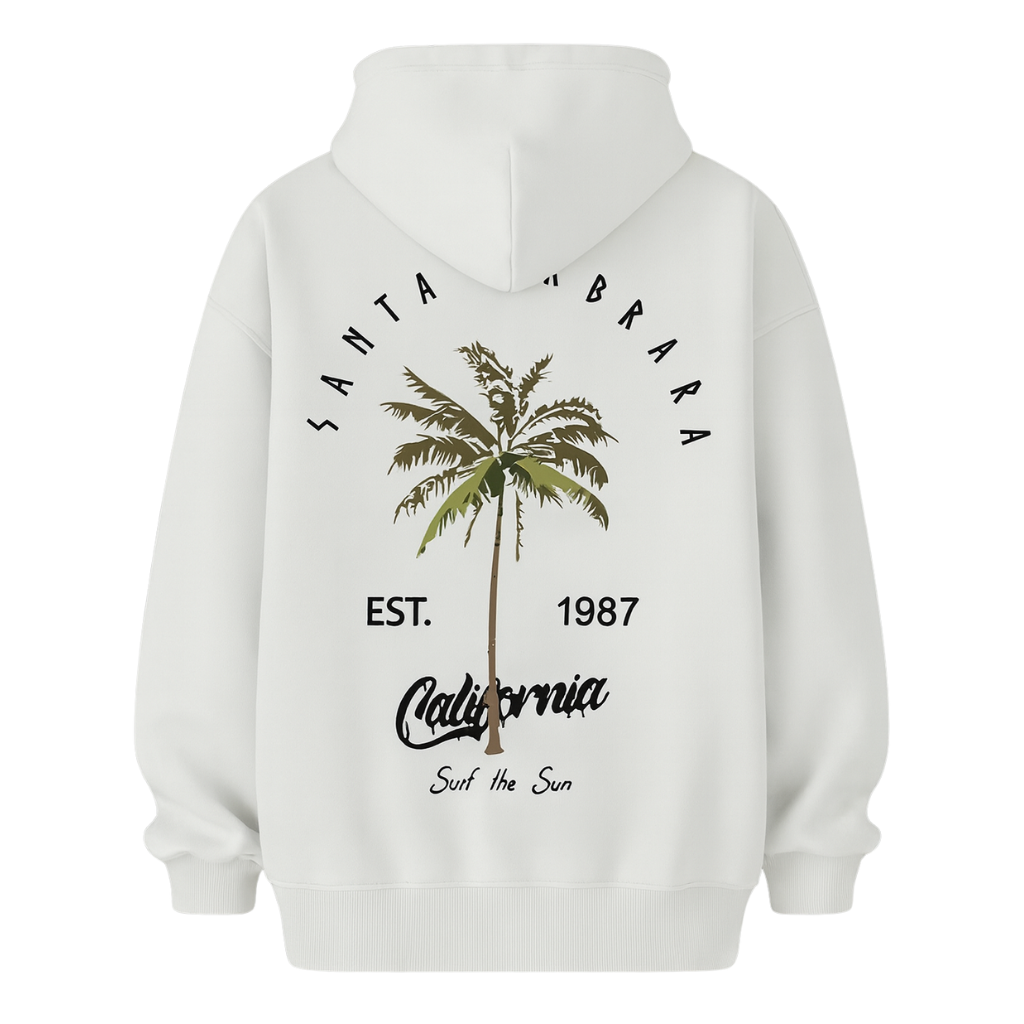 Men Casual Tropical Palm Tree Print Hooded Sweatshirt
