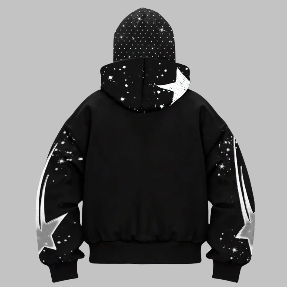 Mens Rhinestone Windproof Hat With Zipper Pockets For Winter