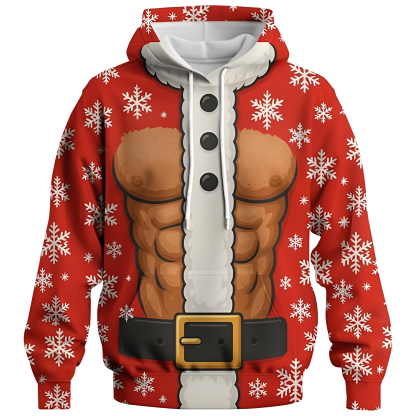 Novelty Long Sleeve Hoodie Funny Fashion Santa Claus Costume Graphic Sweatshirts