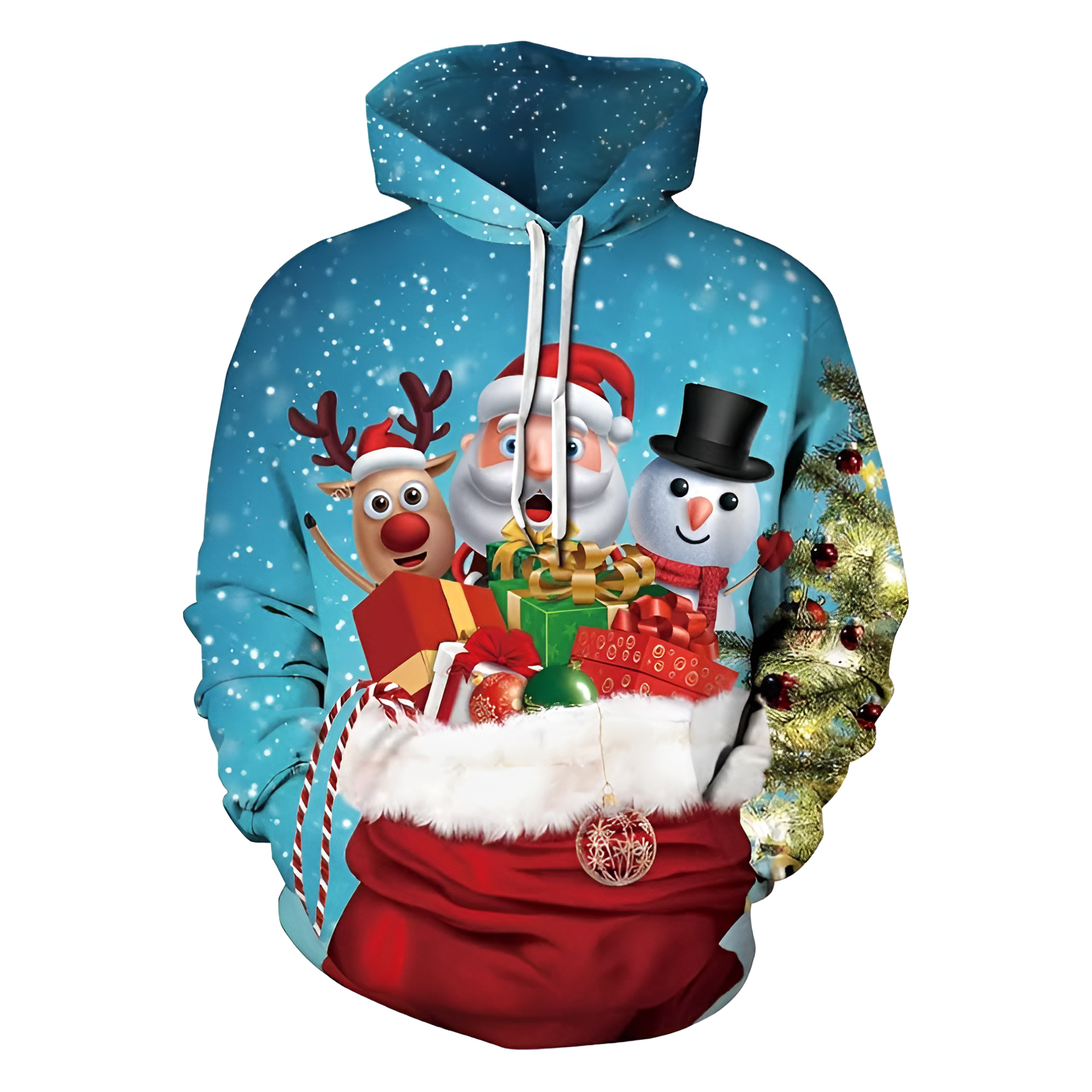 Christmas Holiday Themed Cartoon Hoodie