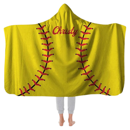 Custom Football Hooded Blanket With Name And Team Design For Sports Fans