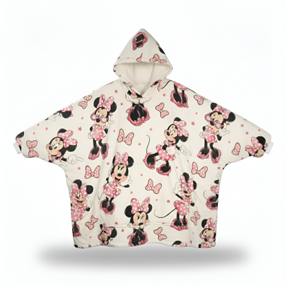 Cartoon Oversized Wearable Blanket Style Hooded Pullover