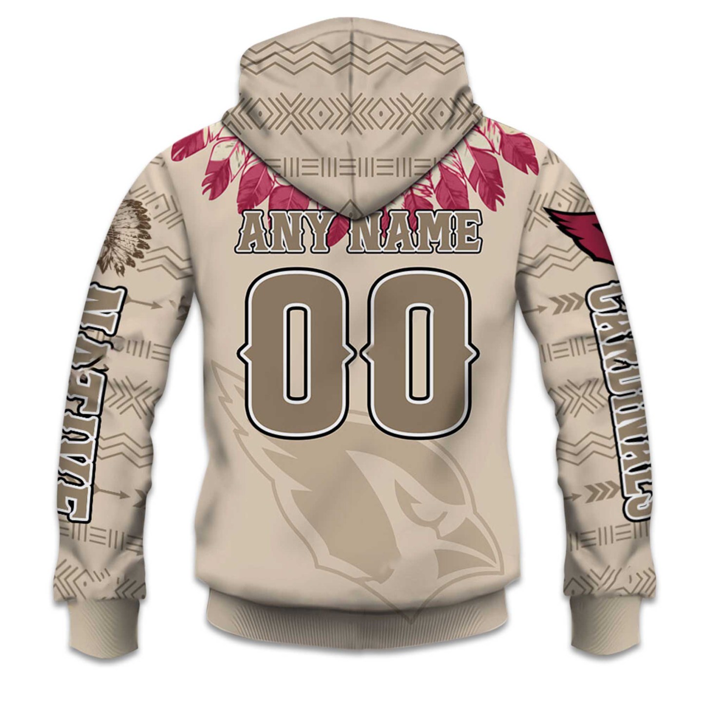 Personalized Cardinals Football Native American Heritage Hoodie