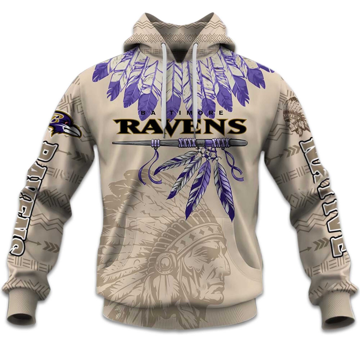 Personalized Ravens Football American Heritage Hoodie