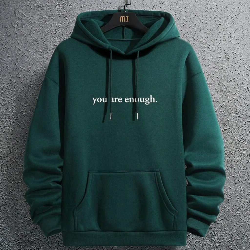 Letter Print Pocket Drawstring Graphic Hoodie