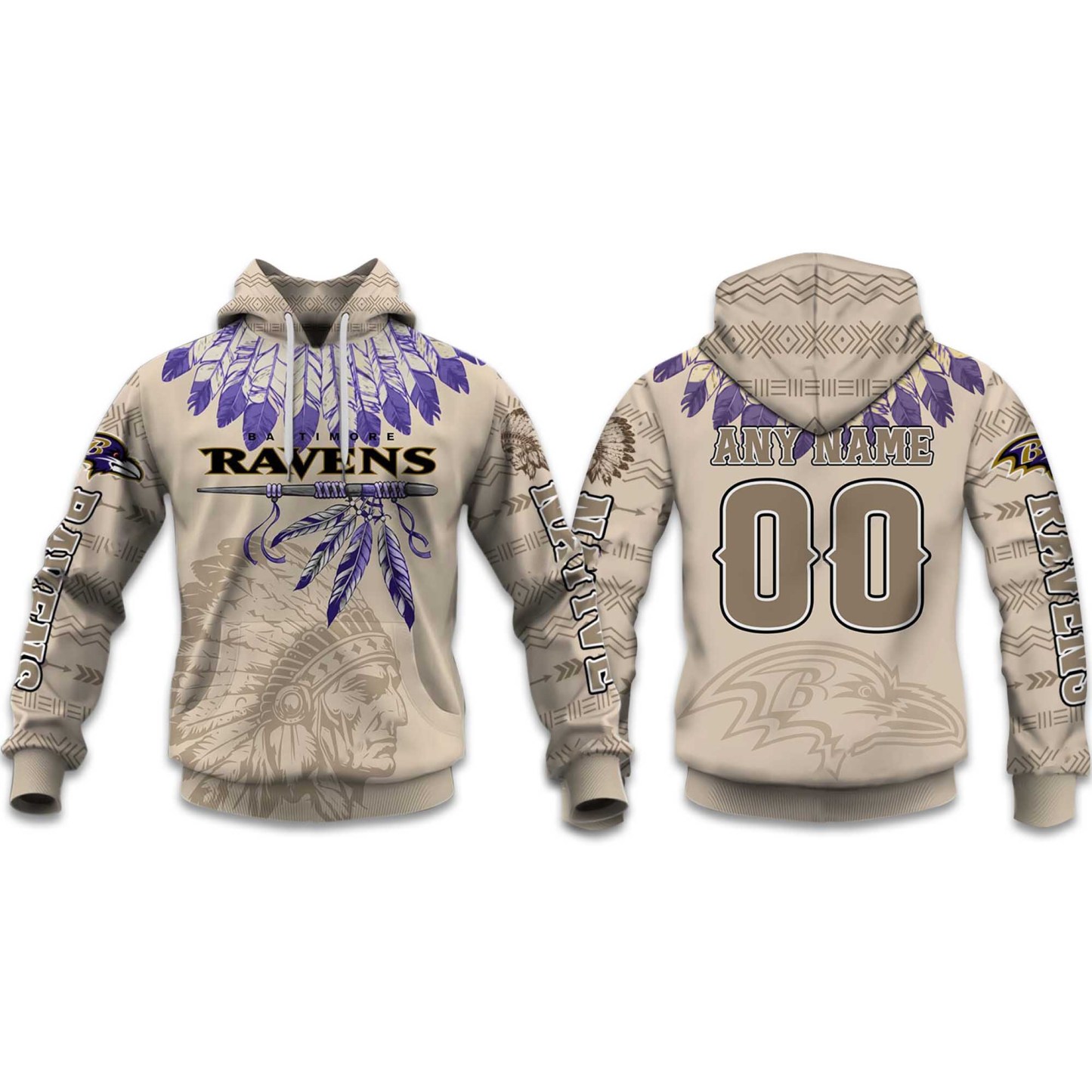 Personalized Ravens Football American Heritage Hoodie