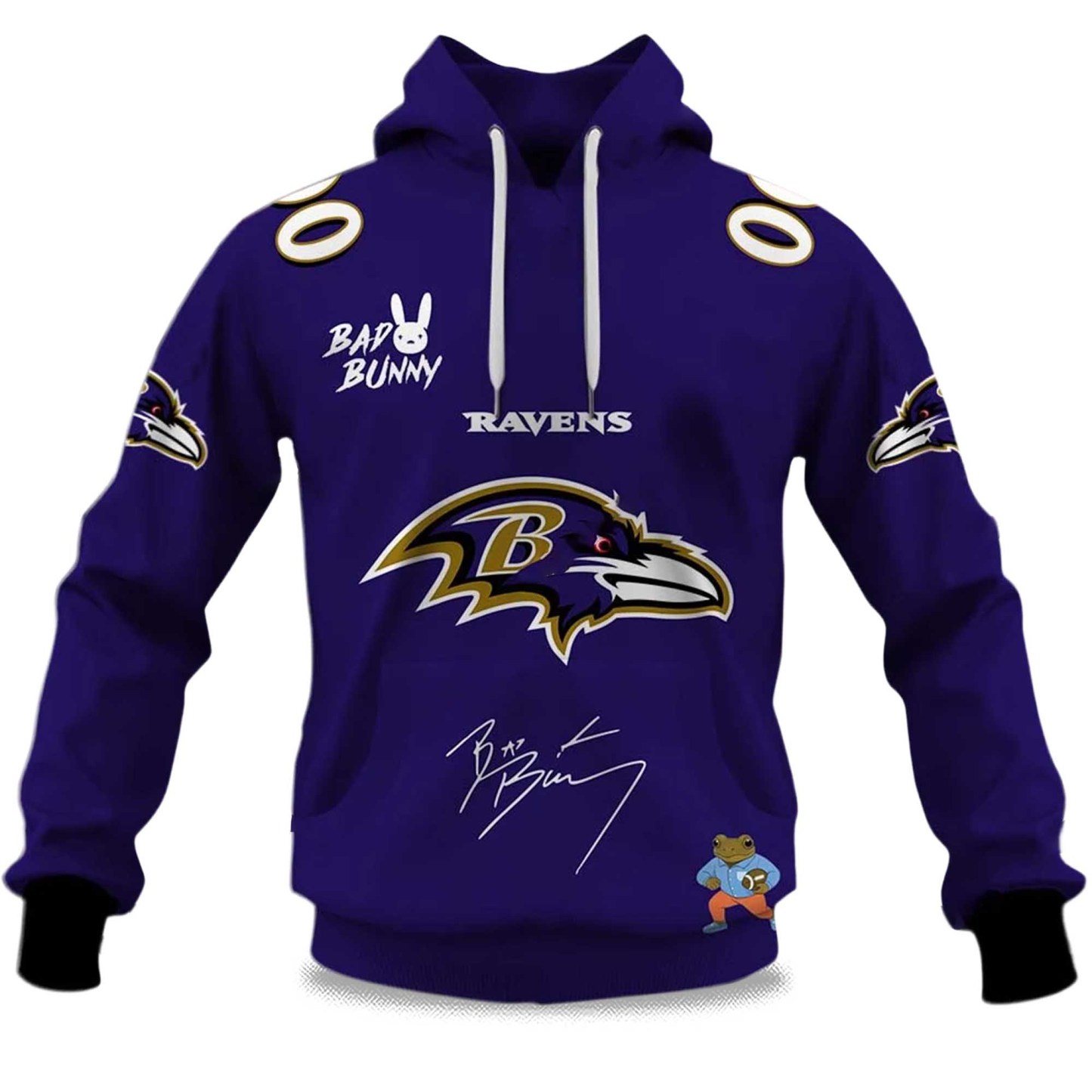 Personalized Ravens Bad Bunny Bowl Hoodie