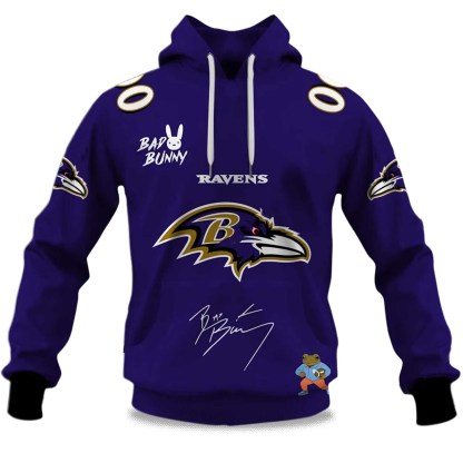 Personalized Ravens Bad Bunny Bowl Hoodie