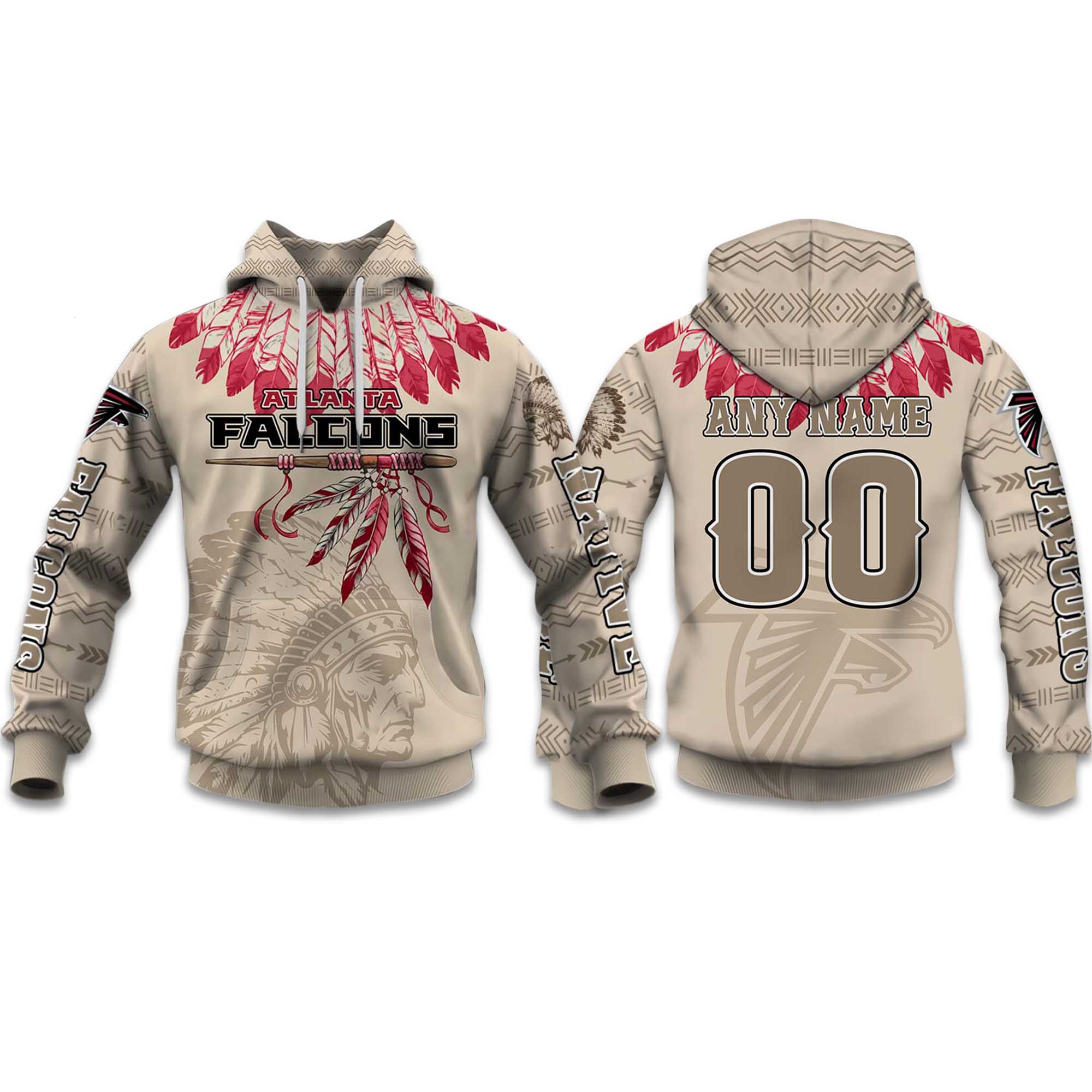 Personalized Falcons Football American Heritage Hoodie