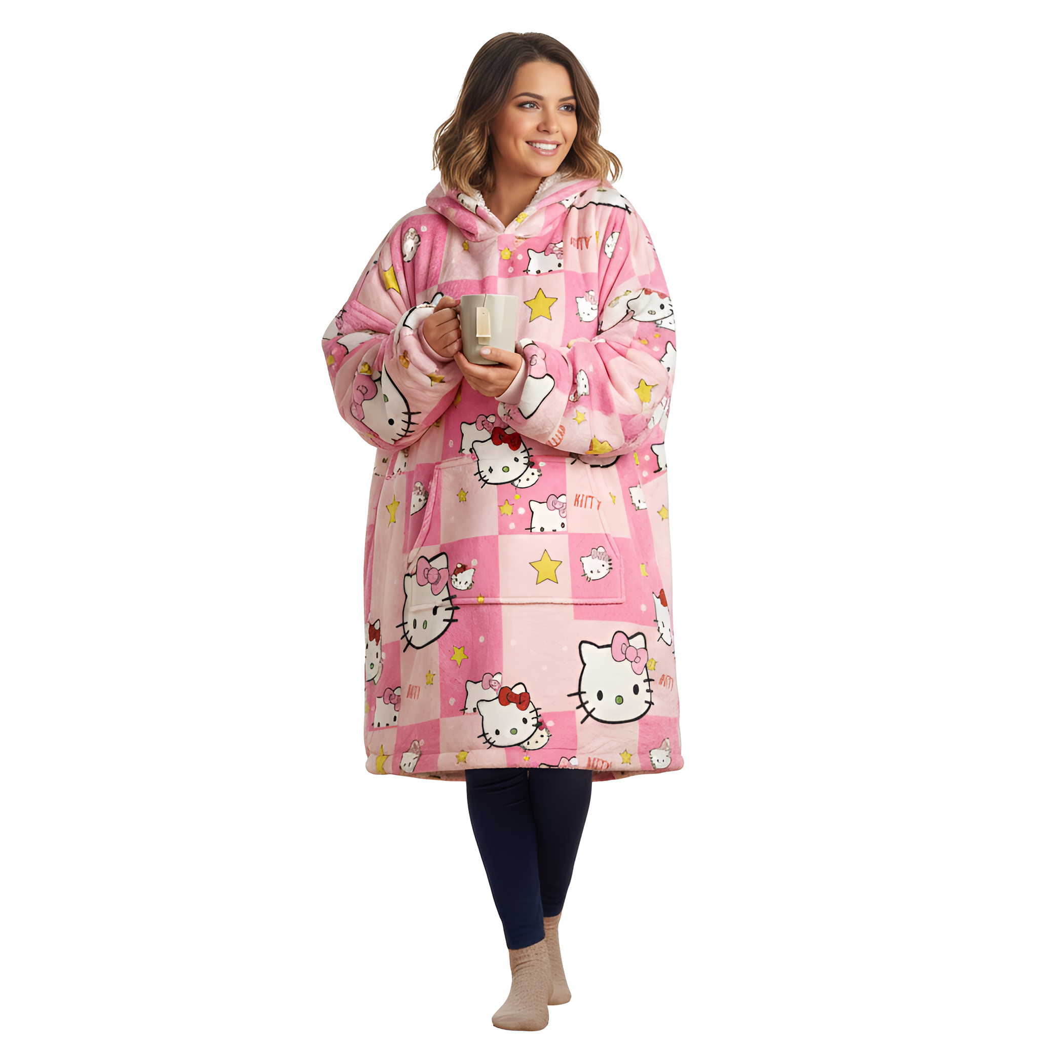 Hello Kitty Themed Oversized Blanket Hoodie