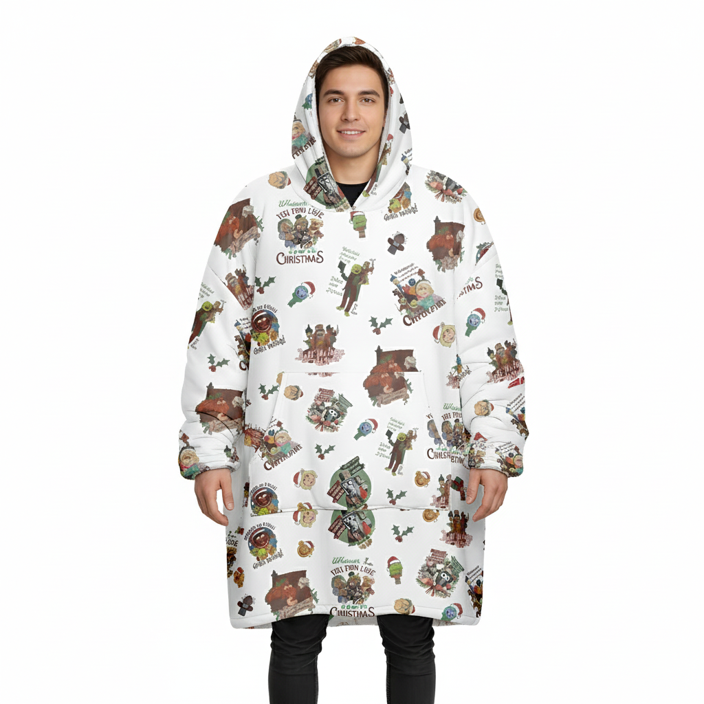 Christmas Themed Oversized Blanket Hoodie