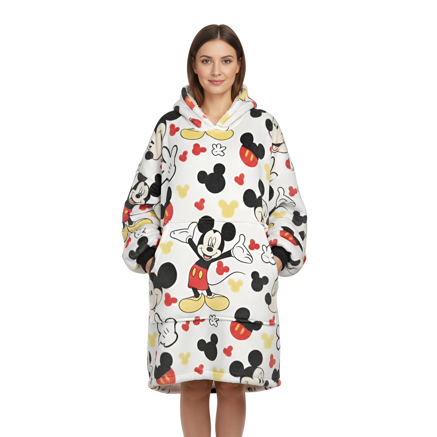 Mickey Mouse Themed Oversized Wearable Fleece Blanket Hoodie