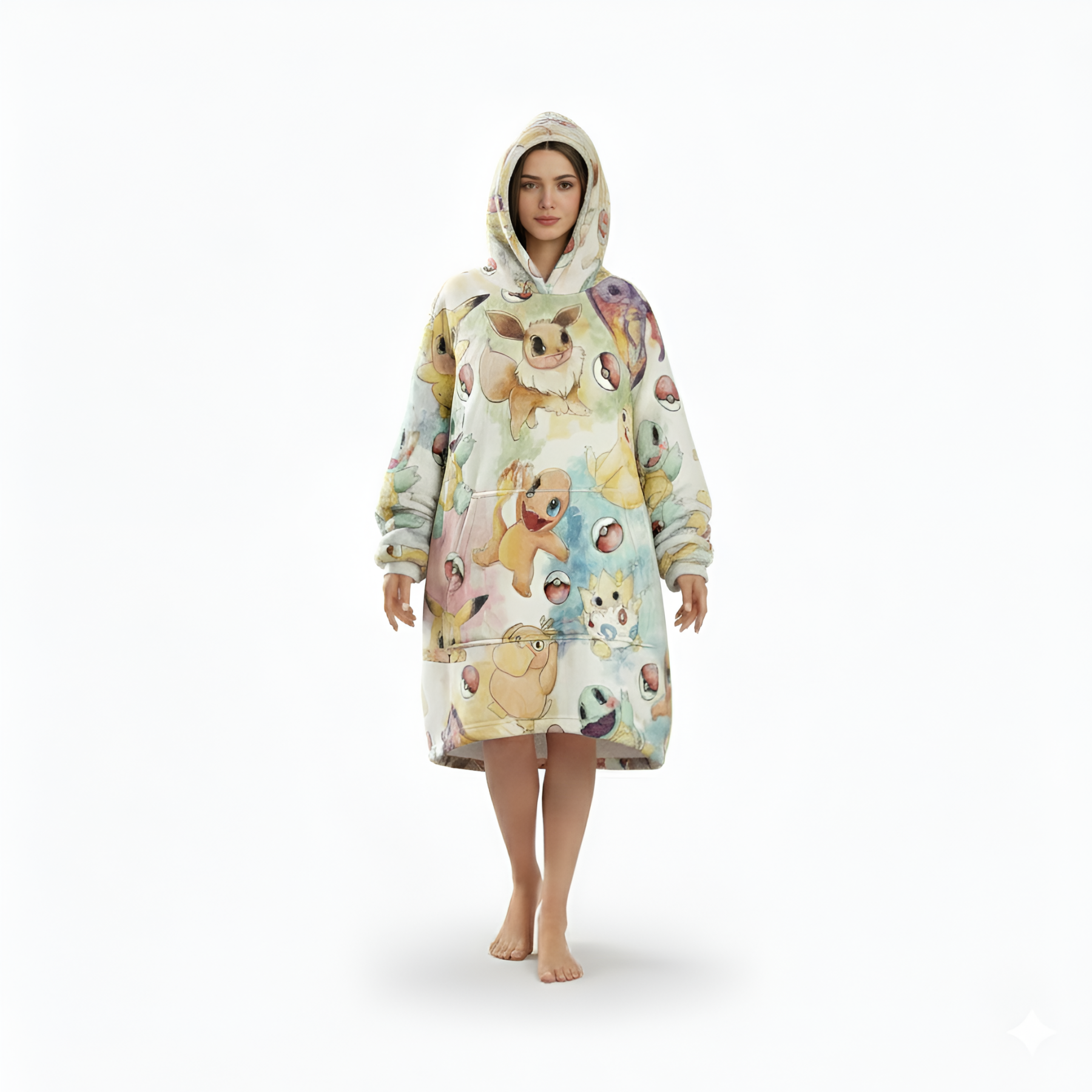 Pokemon Design Oversized Hooded Blanket Hoodie