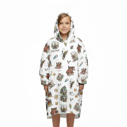 Christmas Themed Oversized Blanket Hoodie