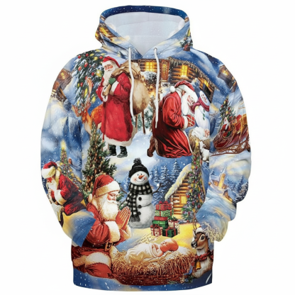 All Over Print Santa Costume Christmas Hoodie with Front Pocket