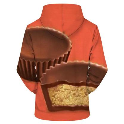 Orange Peanut Butter Cup 3D Sweatshirt Hoodie Pullover-My 3D Hoodie