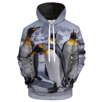 Penguin Family 3D Sweatshirt Hoodie Pullover-My 3D Hoodie