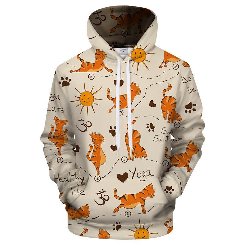 Cat Yoga 3D Sweatshirt Hoodie Pullover-My 3D Hoodie