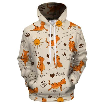 Cat Yoga 3D Sweatshirt Hoodie Pullover-My 3D Hoodie