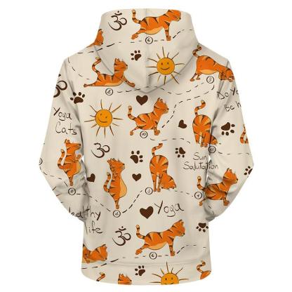 Cat Yoga 3D Sweatshirt Hoodie Pullover-My 3D Hoodie
