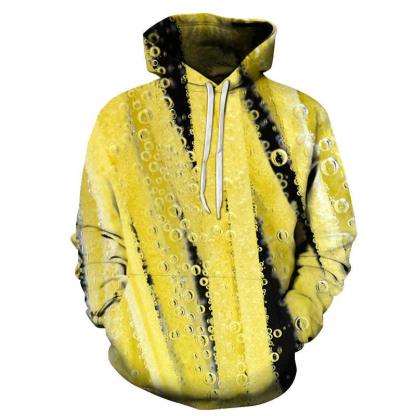 Yellow Soda Bubbles 3D Hoodie-My 3D Hoodie
