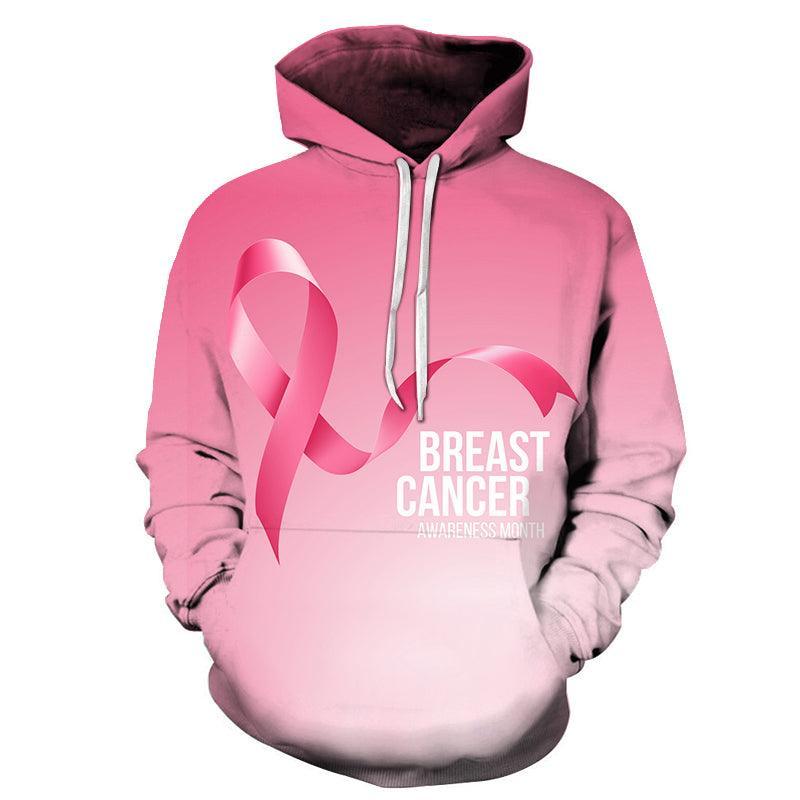Breast Cancer Ombre Pink 3D - Sweatshirt, Hoodie, Pullover-My 3D Hoodie