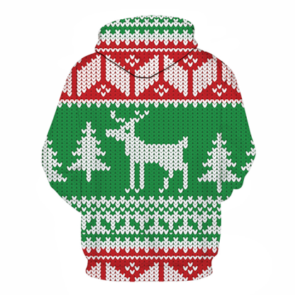 Christmas Reindeer Hoodie - Sweatshirt, Hoodie, Pullover-My 3D Hoodie