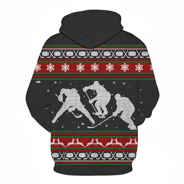 A Merry Hockey Christmas Hoodie - Sweatshirt, Hoodie, Pullover-My 3D Hoodie