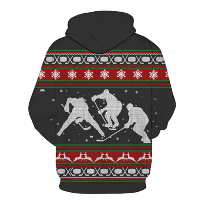 A Merry Hockey Christmas Hoodie - Sweatshirt, Hoodie, Pullover-My 3D Hoodie