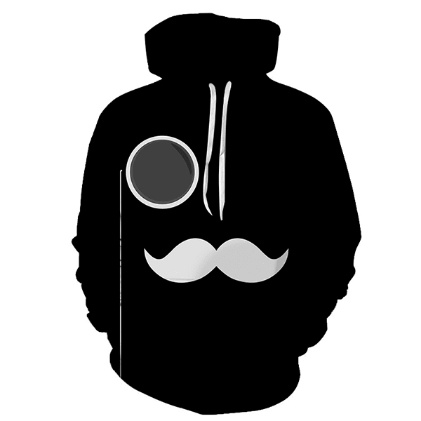 The White Mustache 3D Hoodie - Sweatshirt, Hoodie, Pullover-My 3D Hoodie