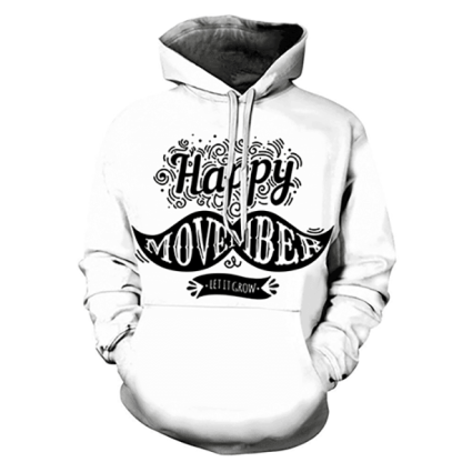 Happy Movember 3D Hoodie - Sweatshirt, Hoodie, Pullover-My 3D Hoodie
