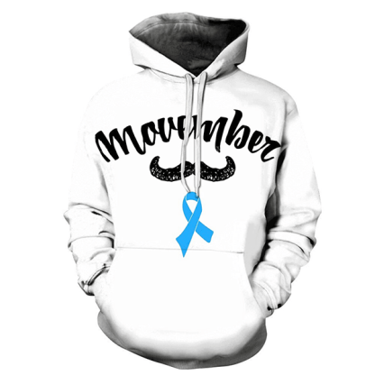 The Blue Ribbon Of Movember - Sweatshirt, Hoodie, Pullover-My 3D Hoodie