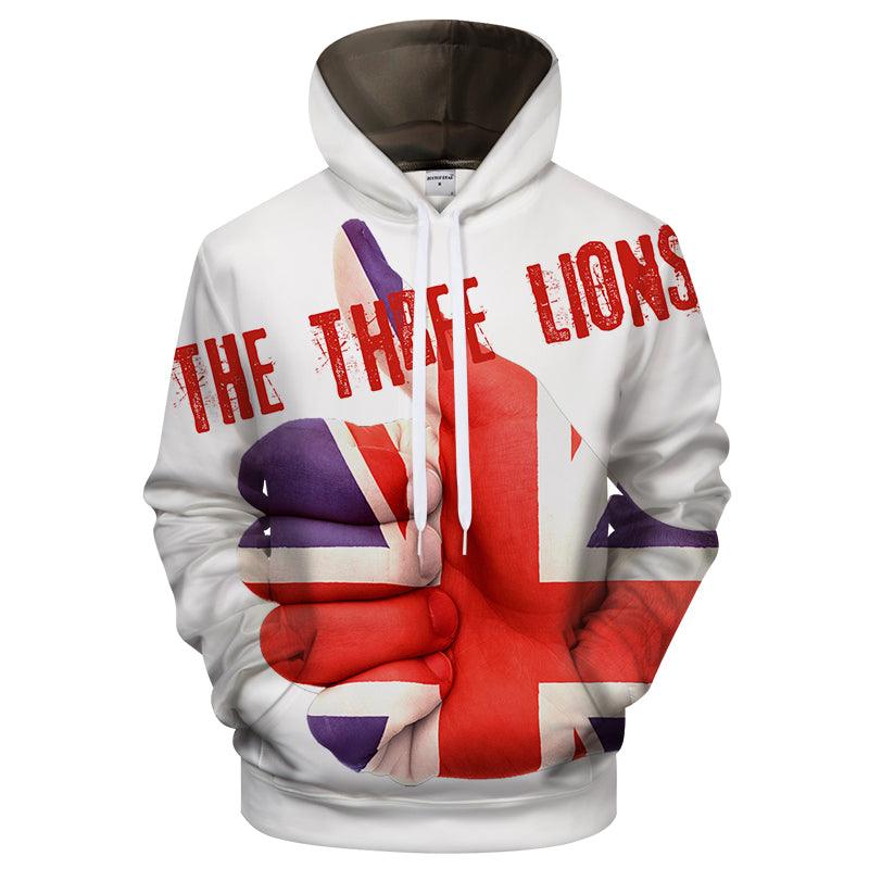 England Three Lions 3D - Sweatshirt, Hoodie, Pullover-My 3D Hoodie