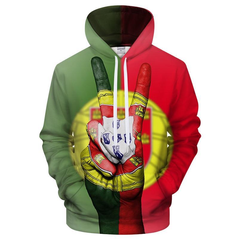 Portugal Peace Sign 3D - Sweatshirt, Hoodie, Pullover-My 3D Hoodie