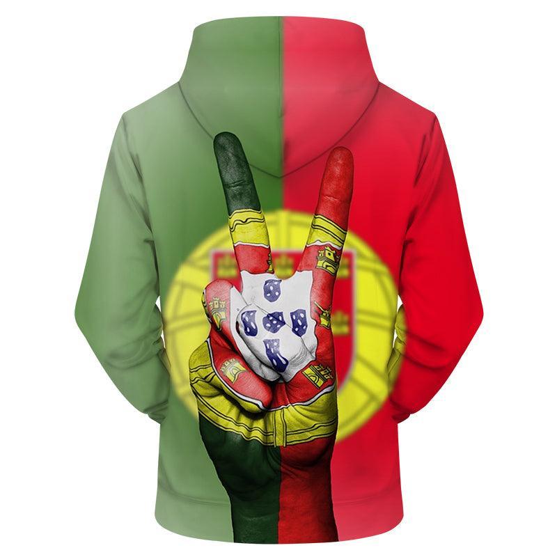 Portugal Peace Sign 3D - Sweatshirt, Hoodie, Pullover-My 3D Hoodie