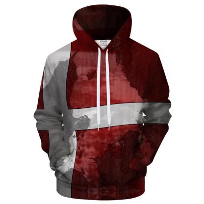 Denmark Flag 3D - Sweatshirt, Hoodie, Pullover-My 3D Hoodie