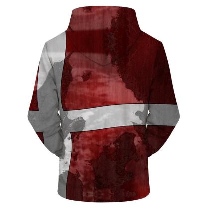 Denmark Flag 3D - Sweatshirt, Hoodie, Pullover-My 3D Hoodie