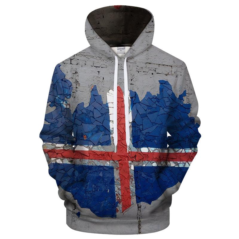 Iceland Brick Design 3D - Sweatshirt, Hoodie, Pullover-My 3D Hoodie