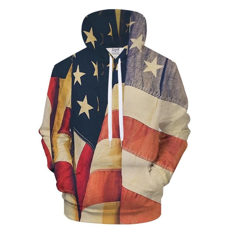 Vintage United States Flag 3D - Sweatshirt, Hoodie, Pullover-My 3D Hoodie