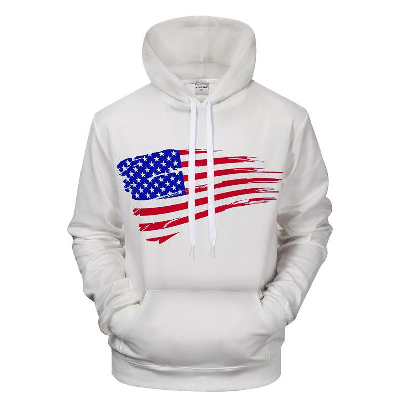 White United States Flag 3D - Sweatshirt, Hoodie, Pullover-My 3D Hoodie