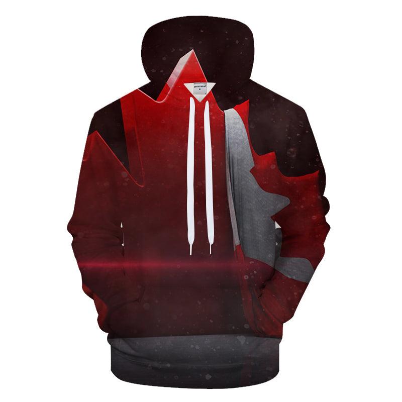 Red Canadian Flag 3D - Sweatshirt, Hoodie, Pullover-My 3D Hoodie