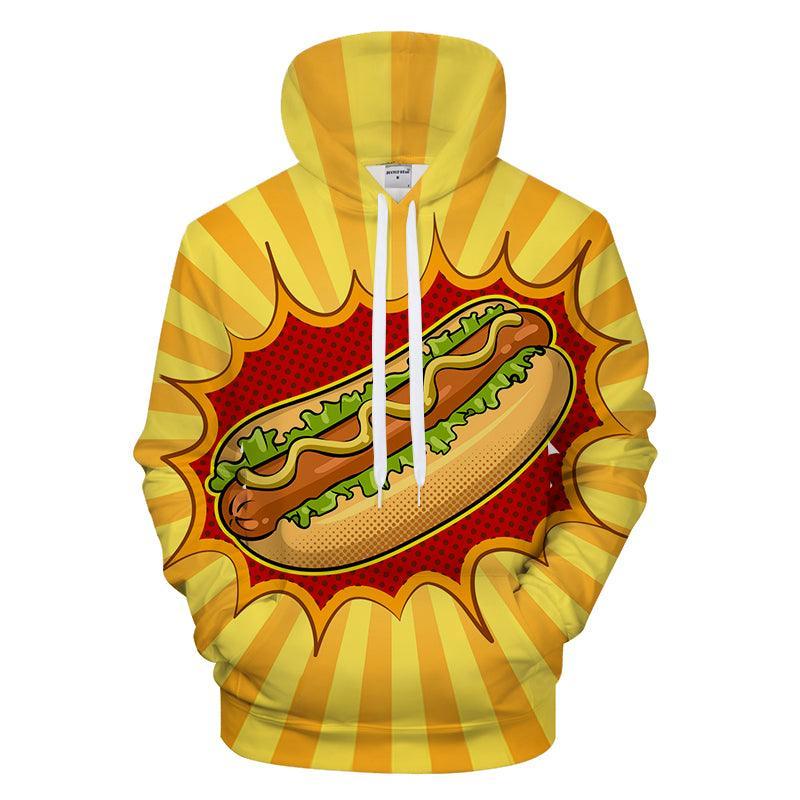 Bright Hot Dog 3D - Sweatshirt, Hoodie, Pullover-My 3D Hoodie