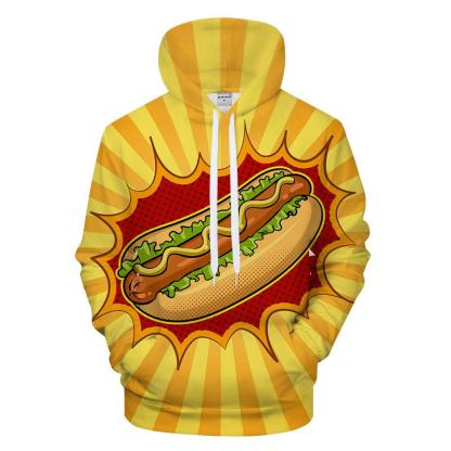Bright Hot Dog 3D - Sweatshirt, Hoodie, Pullover-My 3D Hoodie