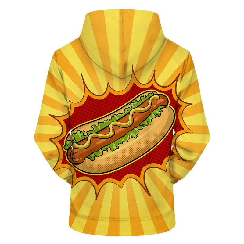 Bright Hot Dog 3D - Sweatshirt, Hoodie, Pullover-My 3D Hoodie