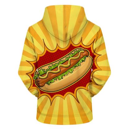 Bright Hot Dog 3D - Sweatshirt, Hoodie, Pullover-My 3D Hoodie