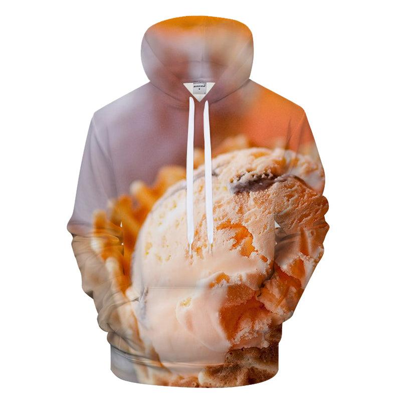 Peach Ice Cream 3D - Sweatshirt, Hoodie, Pullover-My 3D Hoodie