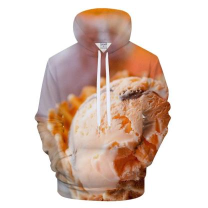 Peach Ice Cream 3D - Sweatshirt, Hoodie, Pullover-My 3D Hoodie