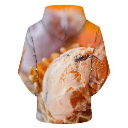 Peach Ice Cream 3D - Sweatshirt, Hoodie, Pullover-My 3D Hoodie