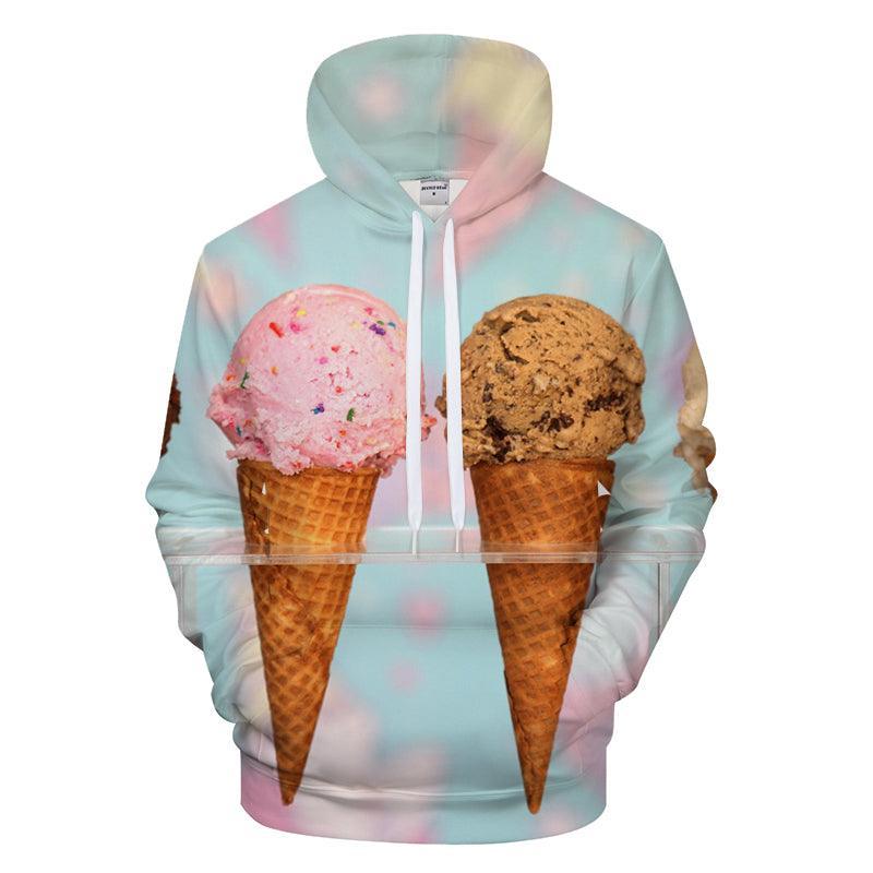 Strawberry & Chocolate Ice Cream 3D - Sweatshirt, Hoodie, Pullover-My 3D Hoodie