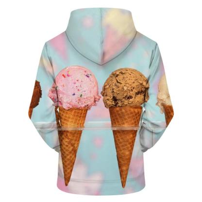 Strawberry & Chocolate Ice Cream 3D - Sweatshirt, Hoodie, Pullover-My 3D Hoodie